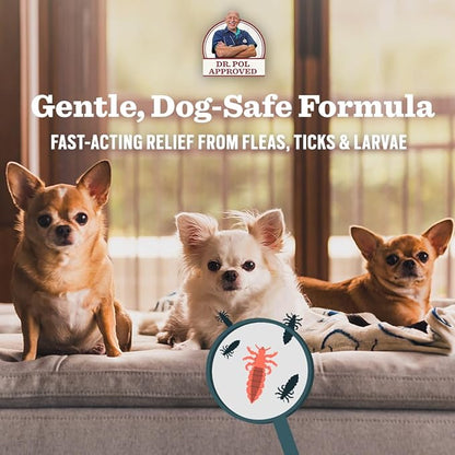 Dr. Pol Incredi-Pol Flea & Tick Spray | Fast-Acting Pest Control for Dogs | Helps Repel & Eliminate Fleas, Ticks & Larvae | Safe & Effective Formula | 8 oz