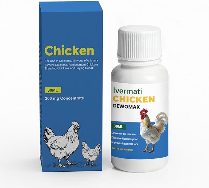 Dewormer for Chickens for Poultry & Laying Hens for Tapeworms, Roundworms & Hookworms 30ml