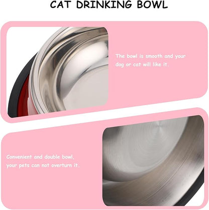 balacoo 7.08 Inch Non-Slip Eco-Friendly Pet Feeding Bowl Double Design for Dogs and Cats Stable Food and Water Dish Easy to Clean