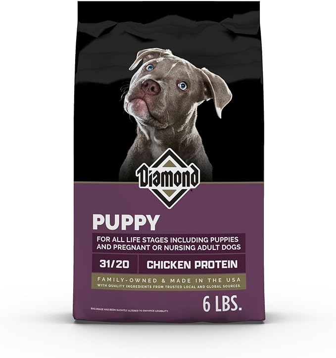 Diamond Puppy Dry Dog Food 31/20 for All Life Stages Including Puppies and Pregnant and Nursing Adult Dogs 6lb Bag