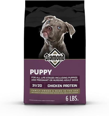 Diamond Puppy Dry Dog Food 31/20 for All Life Stages Including Puppies and Pregnant and Nursing Adult Dogs 6lb Bag