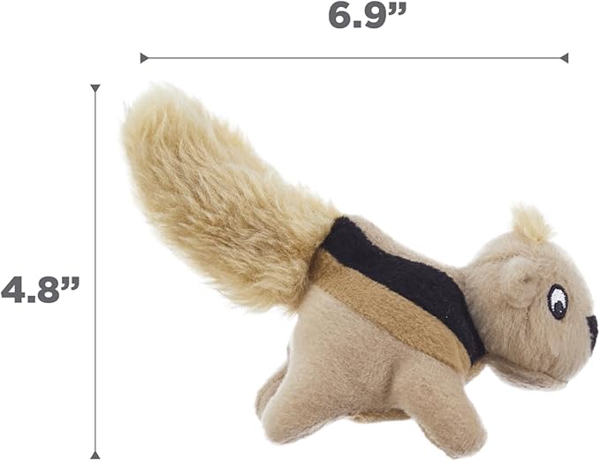Outward Hound Squeakin’ Squirrels – 3‑Pack Plush Squeaky Dog Toys for Puppies, Small Dogs & Hide-A-Squirrel Replacements