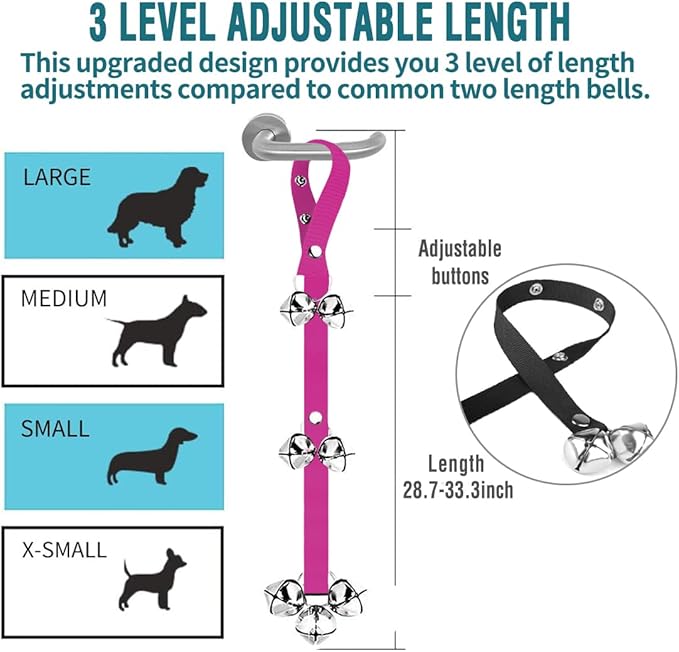 BLUETREE Dog Doorbells Premium Quality Training Potty Great Dog Bells Adjustable Door Bell Dog Bells for Potty Training Your Puppy The Easy Way - 7 Extra Large Loud 1.4 DoorBells