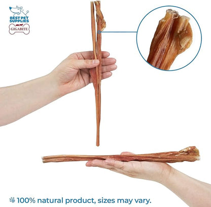 GigaBite Beef Esophagus Dog Treats - Natural Gullet Sticks for Dogs, High Protein Single Ingredient Dog Chews, Rawhide Free Dental Dog Treats for All Dog Breeds - Sticks (12 Inch), Pack of 10