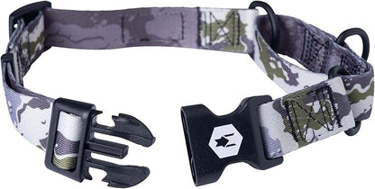Wolfgang Heavy Duty Martingale Dog Collar with Quick Release Nylon Buckle for Walking & Training, Hideout Print, Medium