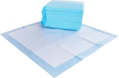 Amazon Basics Scented Dog and Puppy Potty Training Pee Pads, 5-Layer Leak-Proof Super Absorbent with Quick-Dry Surface, Regular Size 22 x 22 Inch, Blue & White, 50 Count