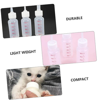 8pcs Newborn Bottle Kitten Nipple Milk Feeder Small Dog Feeding Bottles Portable Pet Accessories for Cats Dogs