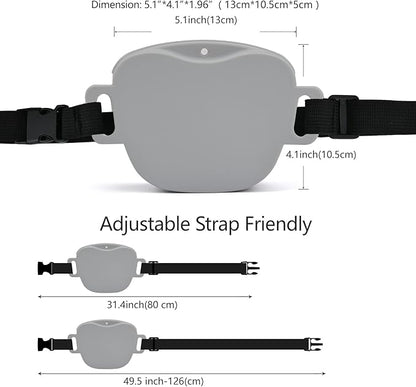 AUDWUD Upgraded Silicone Dog Treat Pouch with Training Clicker, Tighter Sealing to Prevent Food Spilling, 1.68 Cup Capacity Treat Bag with Waist Belt
