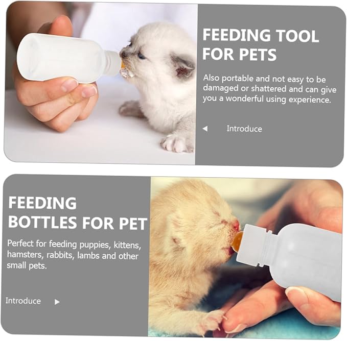balacoo 3pcs Silicone Pet Bottle Kit Kitten Milk Bottle for Cats Dogs Small Nursing