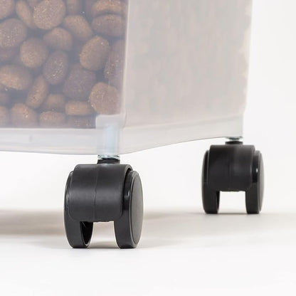 Amazon Basics 3-Piece Airtight Pet Food Storage Container Combo with Scoop, BPA Free, Removable Wheels, 33 QT + 12 QT