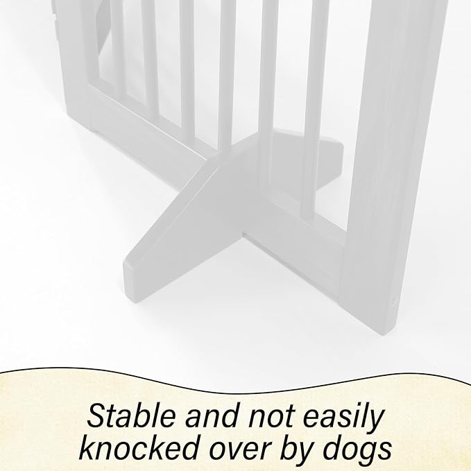 Dog Gate Indoor, Pet Gates for Doorways No Drilling, Freestanding Dog Gates, Foldable Pet Gate, Wooden Gates for Dogs Indoor- 4 Panel - 30" (White, 4 Panel - 30")