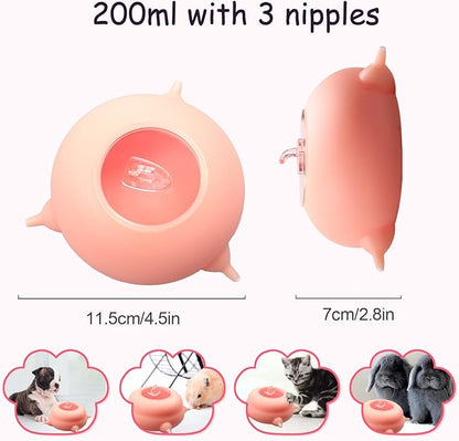 Kitten & Puppy Feeder Milk Nipple - 3 Nipple Bottles for Nursing & Multiple Puppies - Milk Replacer Formula