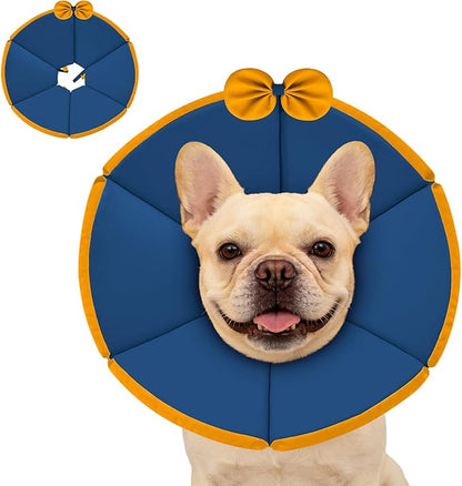 MAXFUT Soft Dog Cone Collar,Foam Cone for Dogs to Stop Licking After Surgery,Non Inflatable Dog Donut Cone (Light Blue, L)