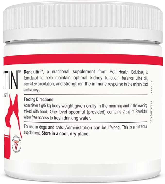 Renakitin Kidney Supplements for Dogs Cats - Contains Chitosan & Calcium Carbonate, Support Optimal Kidney Function, Great Tasting Chicken Flavor, 6.3 oz