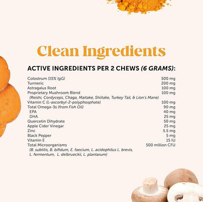 Dog Allergy Relief Immunity Chews - Paw Licking, Itching & Seasonal Allergies - with Colostrum, Probiotics, Turmeric & Salmon Oil - Vet Recommended Anti-Itch Supplement for Dogs (Salmon, 180 Ct)