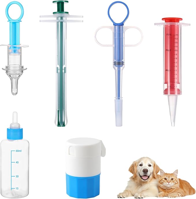 6Pcs Dog Cat Pill Shooter, Feline Pill Pockets Popper Tapeworm Treatment Dewormer Pusher for Cat Dog, Pet Piller Rush Poppers Pet Medicine Feeder for Animals, Gifts for Animals Lover