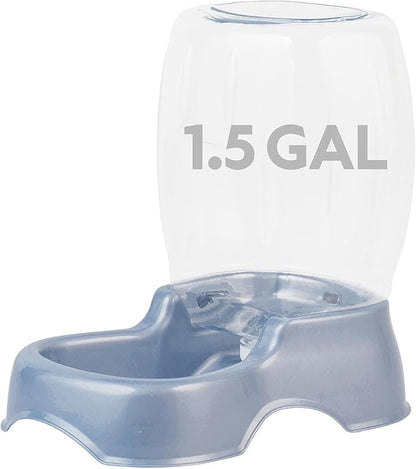 Petmate Pet Cafe Cat and Dog Water Dispenser - Water Bowl for Cats and Dogs, USA Made, 1.5 GAL, Pearl Ash Blue