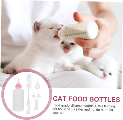 Happyyami Dog Bottle Squeeze Feeder Pet Nursing Bottles Kit for Puppy Kitten Milk Set Portable