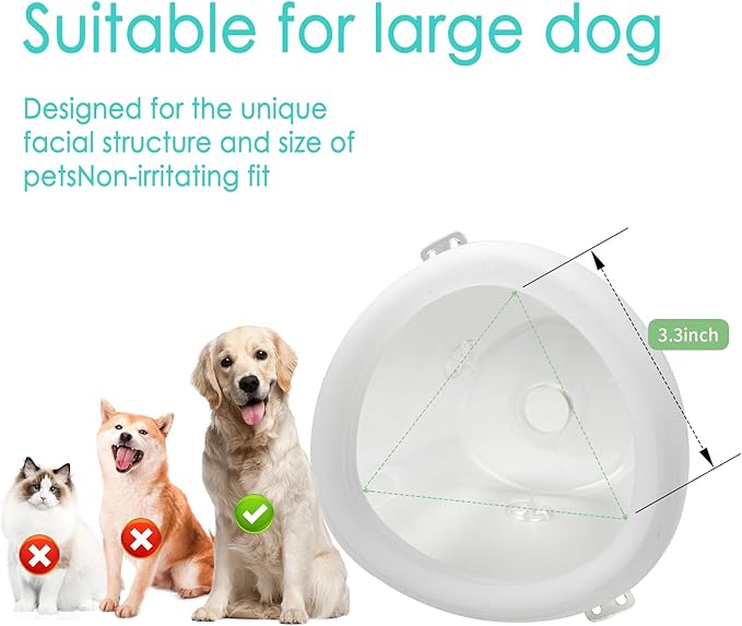 Dog Lying Nebulizer Cup and Dog Inhaler Mask, Pet Oxygen Mask for Large Dogs (Nebulizer Device Not Included) L