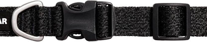Ruffwear, Front Range Flex Dog Collar, Soft Engineered Knit for Everyday Walks, Lightweight Adjustable with Aluminum V-Ring, Integrated ID Tag Silencer, Quick Release Buckle, Basalt Gray, 9"-11"