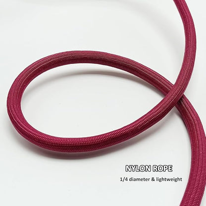 BTINESFUL 7FT Slip Lead Dog Leash, 1/4inch Lightweight Nylon Rope Leash, No-Pull Training Lead for Small Medium Dogs, Wine red