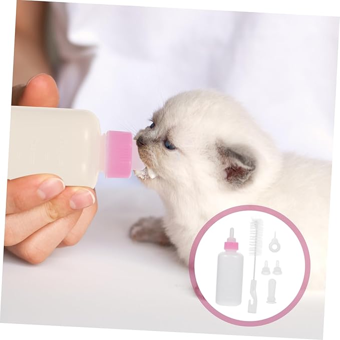 WOONEKY Puppy Feeding Bottle Set Portable Milk Container for Kittens and Puppies Food-Grade Lightweight Nursing Tool for Small Pets Safe and Durable