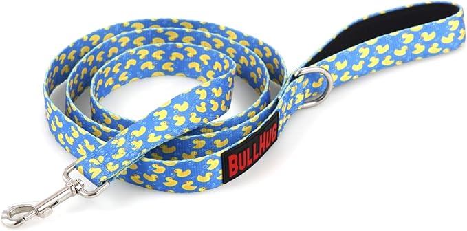 BULLHUG 6 FT Bulldog Leash with Padded Handle. Perfect for Bulldogs, French Bulldogs, Pugs & All Breeds. Leashes for Walking, Training Lead for Bulldogs (Sky-Duck)