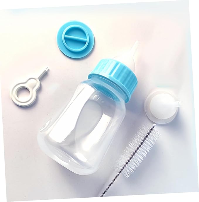 2PCS Kitten Nursing Bottles Silicone Nipples PET Feeder for Kittens and Puppies Milk Container for Newborns Easy to Use