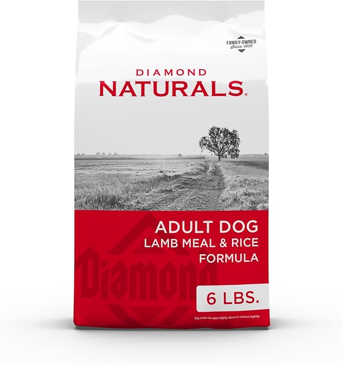 Diamond Naturals Adult Real Meat Recipe Premium Dry Dog Food With Real Pasture Raised Lamb Protein 6Lb