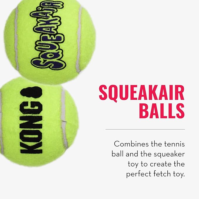 KONG Cozie Marvin Moose & SqueakAir Balls (3 Pack) - Dog Fetch & Chew Toys for Fun - Soft Toy Moose for Indoor Play - Durable Dog Toy Balls for Outdoor Play - for Medium Dogs