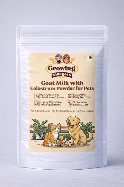 Goat Milk with Colostrum Powder for Dogs & Cats, 10 Pack (10 × 500 g / 17.6 oz Each) | 92% Goat Milk + 8% Bovine Colostrum | Highly Digestible Pet Milk Supplement | No Added Sugar
