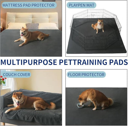 2Pack Washable Pee Pads for Dogs 28x34 Inch, Fast Absorbent Puppy Pads Reusable, Waterproof, Non Slip, Quick Dry Dog Pads for Puppy Training