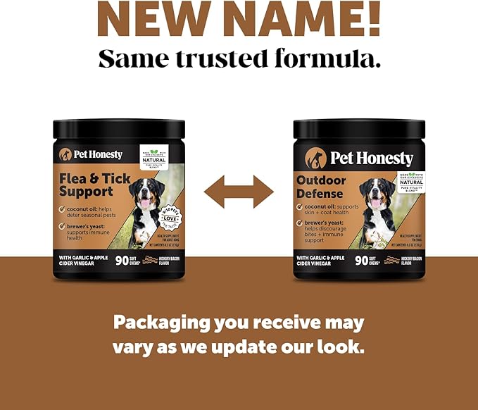 Outdoor Defense Flea and Tick Prevention for Dogs Supplement - Natural Flea and Tick Chews for Dogs, Oral Pills with No Harsh Chemicals, Natural Way to Enjoy The Outdoors - Bacon (90 Count)