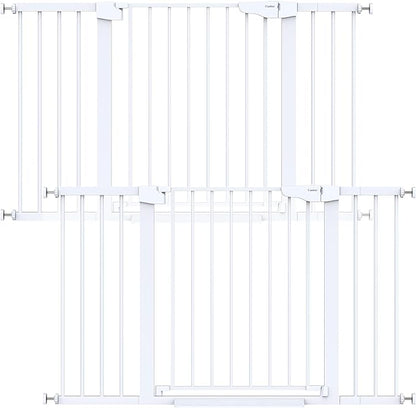 Cumbor 51.5" Wide Auto Close Baby Gate & Cumbor 2 Pack 51.5" Wide Dog Gate, Durable Child Gate for Stairs, Doorways, Easy Walk Thru Dog Gate for House for Doorways