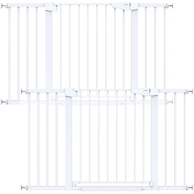 Cumbor 2 Pack 40.6" Wide Auto Close Baby Gate & Cumbor 2 Pack 51.5" Wide Dog Gate, Durable Child Gate for Stairs, Doorways, Easy Walk Thru Dog Gate for House for Doorways