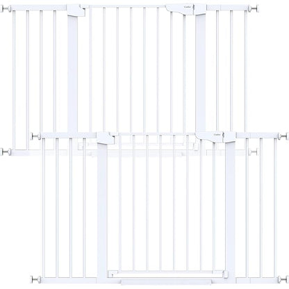 Cumbor 2 Pack 40.6" Wide Auto Close Baby Gate & Cumbor 2 Pack 51.5" Wide Dog Gate, Durable Child Gate for Stairs, Doorways, Easy Walk Thru Dog Gate for House for Doorways