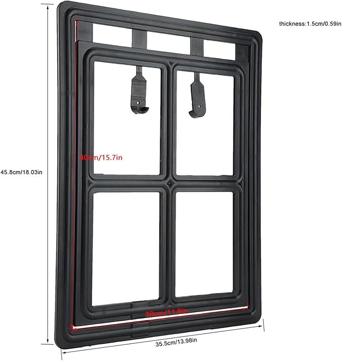 Acouto Screen Fit Pet Door Plastic Pet Dog Puppy Door Locking Safe Flap Screen Window Gate Doors, & Ramps (XL Font)