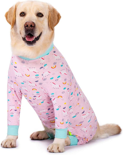 Pink Pony surgery Recovery Suit female male for Dogs After Surgery Medium Large Dogs Onesie,Lightweight Dog recovery suit for Shedding Prevent Licking Surgical Wound,Dog Pajamas Pjs ,Full Belly