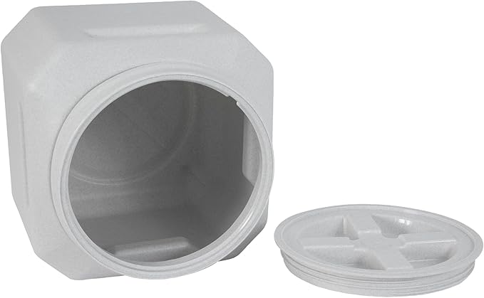 Vittles Vault Traditional Pet Food Storage Container For Dog Kibbles/Bird Seed/Oatmeal/Rice/Flour/Cereal, BPA Free Plastic, Sealed Airtight For Cat Food, Up To 30 lb, Made in USA, With Scoop, Gray