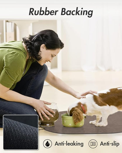 Absorbent Dog Water Mat-Cat Mat for Food and Water Bowl, Quick Dry Pet Feeding Mat, No Stains Cat Food mat, Dog Accessories Pet Supplies-Dog Bowl Mat for Messy Drinkers