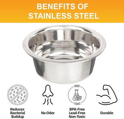 Neater Pet Brands 2.2 Cup (18 oz.) Stainless Steel Dog Bowls, 1 Single Neater Feeder Replacement Bowl (Small Deluxe Model), Dog Food Bowl or Water Bowls, Dishwasher Safe Metal Dish for Cats/Small Dogs