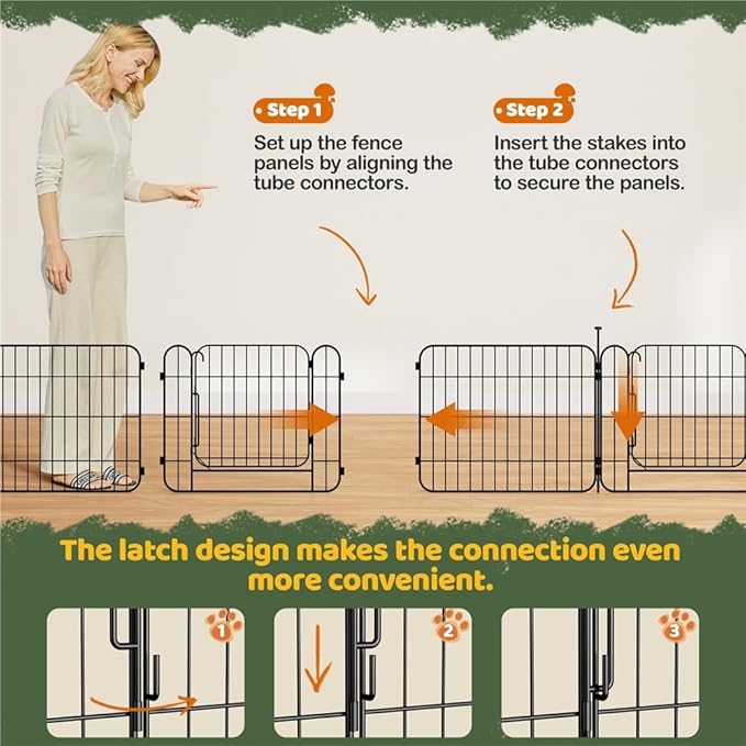 Yaheetech Expandable Dog Playpen, 16 Panel 20 inch Puppy Playpen with Door Indoor/Outdoor Pet Fence for Small Medium Dogs