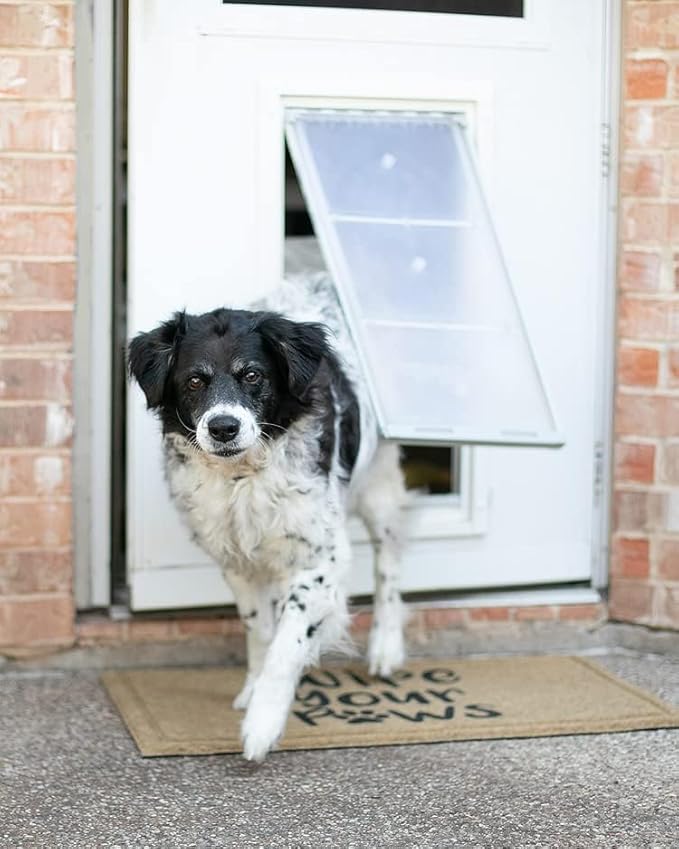 Endura Flap Double Flap Pet Door for Door Installations | Stylish for Interior & Exterior Doors | Durable Aluminum Frame & Weatherproof Dual-Layer Flap | White, Medium, Double Flap