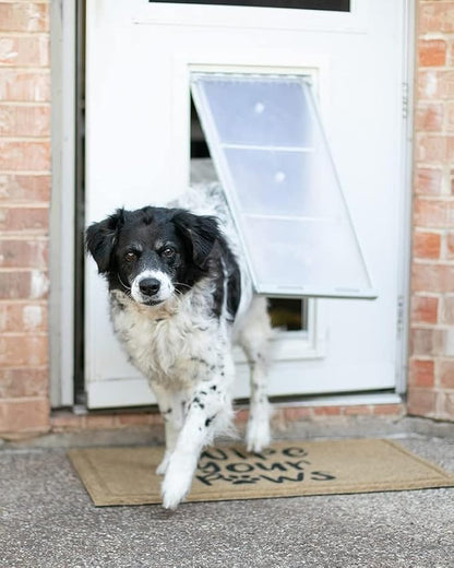 Endura Flap Double Flap Pet Door for Door Installations | Stylish for Interior & Exterior Doors | Durable Aluminum Frame & Weatherproof Dual-Layer Flap | White, Medium, Double Flap