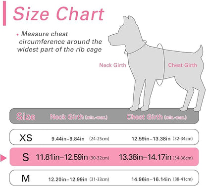 Dog Harness for Small Dogs and Leash Set, Honeycomb Grid, Reflective Lightweight Harness & Anti-Twist Pet Lead (Multi Color, Size: XS-S-M) (S, Pink)