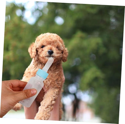 POPETPOP 2pcs Newborn Kitten and Puppy Feeding Bottles Small Animal Milk Bottles Replacement Nipples for Nursing Construction for Safe Pet Feeding