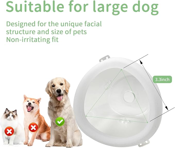 Dog Inhaler Spacer, Canine Aerosol Chamber with Silicone Oxygen Mask,for Home Outdoor Designed for Large Dogs (L)