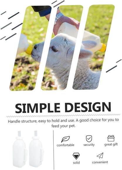 POPETPOP Kitten Replacement Milk Bottle Calf Milk Feeder Handle Portable Calf Nursing Bottle for Animal Feeding