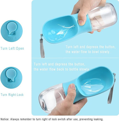 Cibaabo Dog Water Bottle with Food Container, Travel Puppy Water Bowl, Portable Pet Dispenser, Dog Stuff Accessories Items, Puppy Essentials Necessities for Yorkie Chihuahua Cat Walking and Hiking