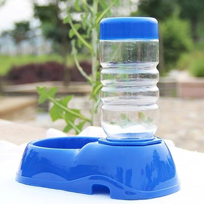 Pet Dog Puppy Cat Automatic Water Dispenser Food Dish Bowl Feeder (Blue)